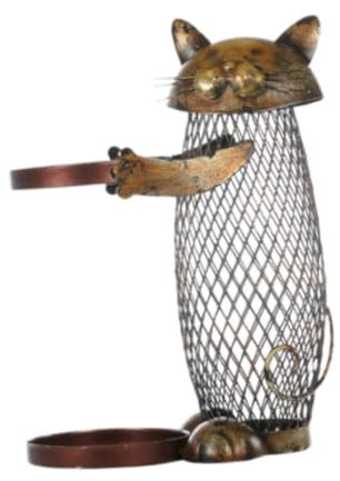 DimyFew Weinregal Flaschenhalter Tischkatze Statue Aufbewahrung Weinflaschenhalter Spardose Dekor Katze