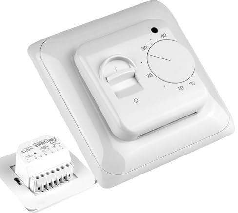 Nybhyjka Termostato ambiente meccanico, Termostato per riscaldamento a pavimento - Termostato regolabile per riscaldamento a pavimento,Termostato del riscaldatore con regolazione della temperatura per