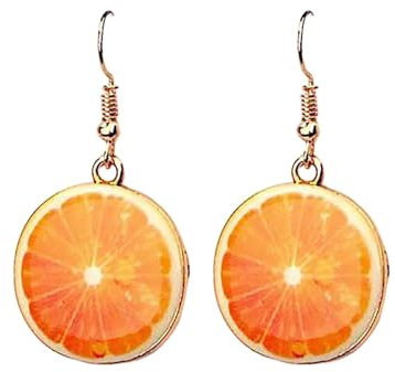 1Pair Früchte Ohrringe Frucht-ohr-bolzen Lustige Nette Ohrringe Lemon Drops Baumeln Frauen Tropfen Ohrringe Acryl Baumeln Ohrringe Kreative Niedliche Anhänger Ohrring für Frauen Mädchen (Orange-B)