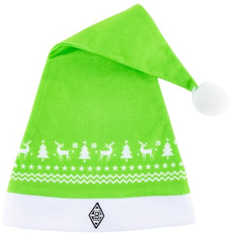 Borussia Mönchengladbach Nikolausmütze – Offizieller Fanartikel | mit Vereinslogo | Borussia Winter Design | 100% Polyester | Perfekte Weihnachtsmütze für Fans & Festliche Stimmung