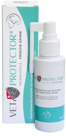 VET PROTECTOR Professional Dental Care Spray & Dental Spray for Dogs & Cats - Tartar Remover & Teeth Cleaning - Against Bad Breath - Effective Dental Care - Dog Tartar Spray - 100ml