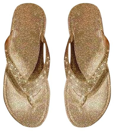 Meaunzyl Chanclas de mujer oferta chanclas de verano para ducha de moda chanclas arch support cierre de tobillo plataforma flip flop playa y piscina antideslizante de secado rápido, dorado, 41 EU