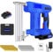 21V Electric Nail Guns with Battery and Charger, 2-in-1 Contact Actuated Mode Cordless Staple Gun, Brad Nailer Kit with 500x 19MM Straight Nail & 500x 10MM Code Nail, for DIY Projects Home Upholstery