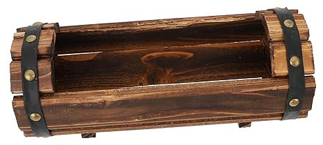 SEWOART Pot De Fleurs en Bois Rétro Carbonisé pour Balcon, Jardinière Extérieure Grosse Taille, Pot De Fleurs Solide en Bois Massif Indéformable, Support pour Plantes Succulentes Ventilé