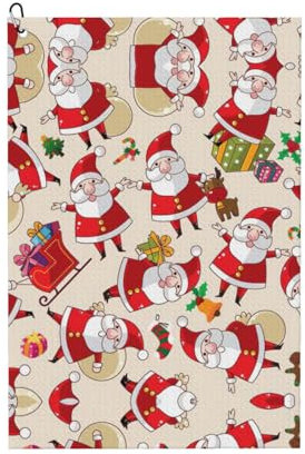 KAPPTYY Premium-Golf-Handtuch mit Weihnachtsmotiv, Weihnachtsmotiv, 40,6 x 61 cm, für Sport, Golftaschen, Club-Reinigung