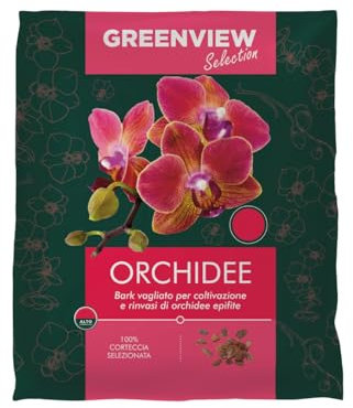Greenview, Terriccio di alta Qualità Linea Selection, Substrato Specifico per le tue piante ad alta Aerazione e Drenaggio, massimo assorbimento nutritivo (per Orchidee, 20 Litri)