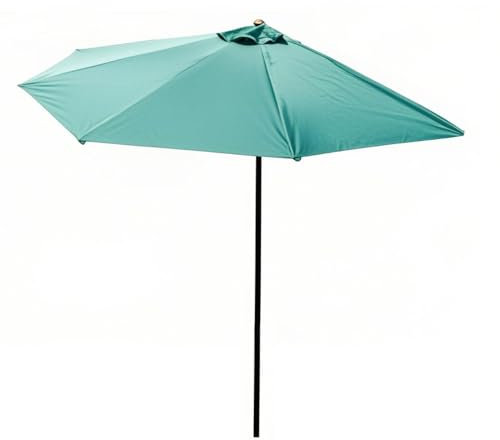 MACAGGTNTU 300cm Petit Parasol De Terrasse Demi Rond Parasol De Balcon Hauteur Réglable Demi Parasol De Jardin Extérieur Parasol De Marché(Green)