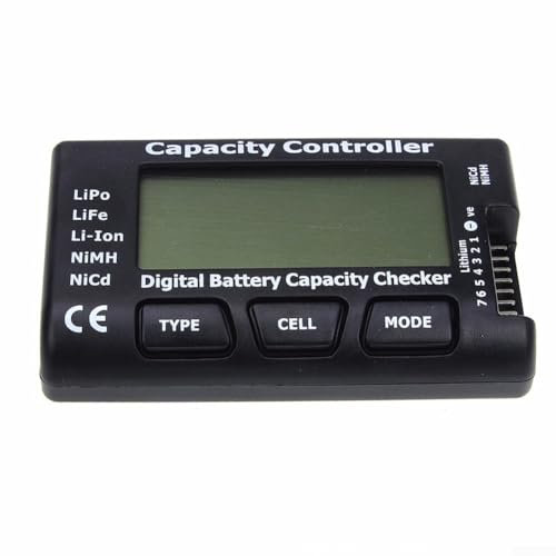 RC Battery Capacity Tester for 4WD Cars Digital Voltage Meter for Lithium Polymer, Lithium Iron, and Lithium Ion Batteries