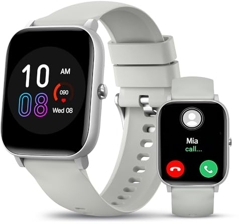 Reloj Inteligente Hombre Mujer, 1.85 HD Smartwatch con Llamadas Bluetooth, Pulsómetro/Oxímetro/Sueño/Presión Arterial/Podómetro, iP68 Impermeable Pulsera Actividad Compatible con Android e iOS