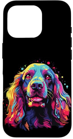 Watercolor Colorful Cocker Spaniel Dog Case for iPhone 16 Pro