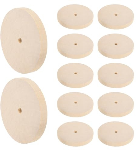 QUARKZMAN Lot De 12 Roues En Bois Massif 3 De Diamètre 3/8 D'Épaisseur | Roue En Bois Non Finie Pour Base De Mini Arbre De Noël DIY Modèles De Voitures Camions, 1/4 De Trou