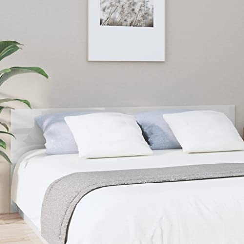 Owoxanthellate Kopfteil Holzwerkstoff Hochglanz Weiß 200 x 1,5 x 80 cm Modernes Design für Bett ohne Headboard Schlafzimmer Wohnen