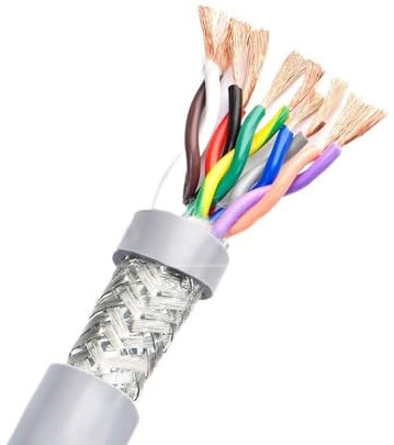 Cavo di controllo del segnale schermato in rame stagnato PVC TRVVPS, 5 metri, 2-10 conduttori, 0,15-0,75 mm²(4 core x 0.15mm²)