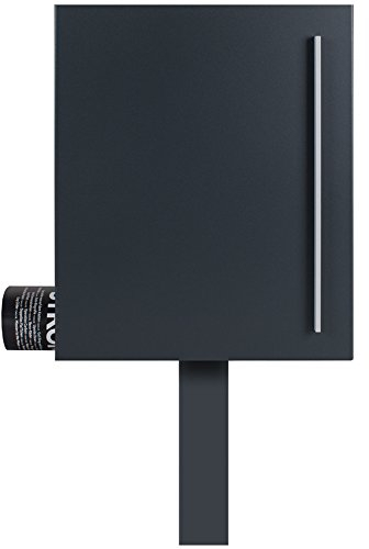 Standbriefkasten mit Zeitungsfach anthrazit-grau (RAL 7016) Mocavi SBox 110b Briefkasten mit Pfosten I (einbetonieren) freistehend Postkasten mit Zeitungsrolle robust wetterfest