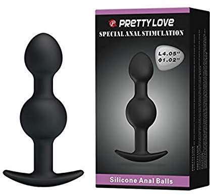 Dreamlove Pretty Love Bolas Anales Silicona Estimulación Especial 10.3 cm Negro - 1 Unidad