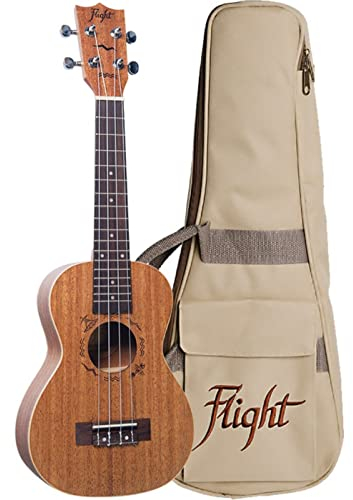 Flight DUC 323 Konzert-Ukulele aus Mahagoni mit Tragetasche