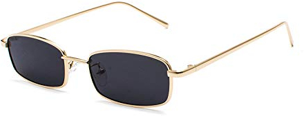 Bmeigo Damen Sonnenbrille Vintage Retro Rechteckig Metallrahmen Brillen Unisex Mode gläser UV400 Ultraleicht