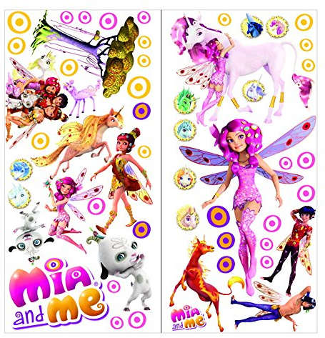 Mia and Me Wandtattoos für Schlafzimmer Jungen und Mädchen 70cmX35cm 2 Blatt vinyl