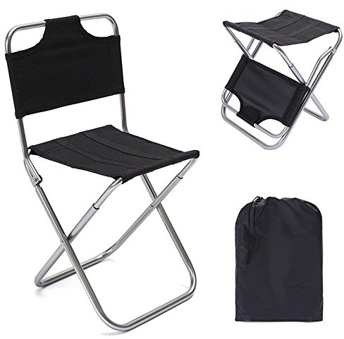 FJROnline Chaise de camping pliante portable et légère en aluminium Siège de camping Mini chaise pour randonnée en plein air voyage chasse pêche barbecue plage pique-nique