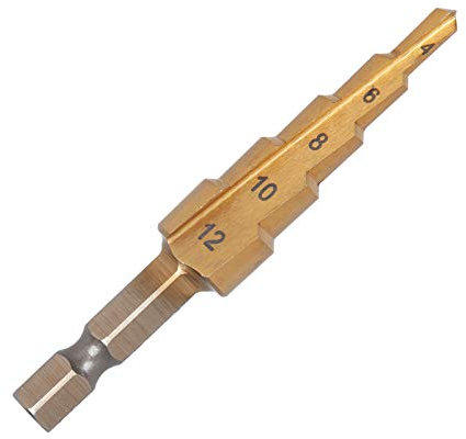 UK Drills HSS Step Drill Bit Titanium Coated 4-12mm 5 Steps Drill Bit Set for Drilling on Hard Metal, Stainless Steel, Cast Iron