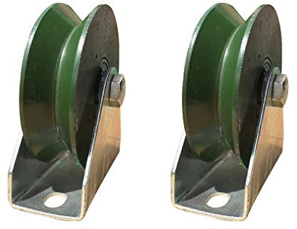 2 V-Nut Schiebetor Rollen Transportrollen,Gusseisen Möbelrollen,Schwerlastrollen-Riemenscheibe,Rollen Richtungsrad,Doppellager,für Industriewagen,Drahtseilschiene,Schiebetür,Scheunentor (60mm)