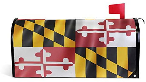 Oarencol Flag of Maryland US State American Mailbox Covers Magnetic Large Post Letter Box Wraps Garden Yard Home Decor Oversize Size 25.5 X 21
