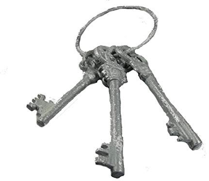 Drescher Deko Schlüssel Silber Metall mit Ring 2X