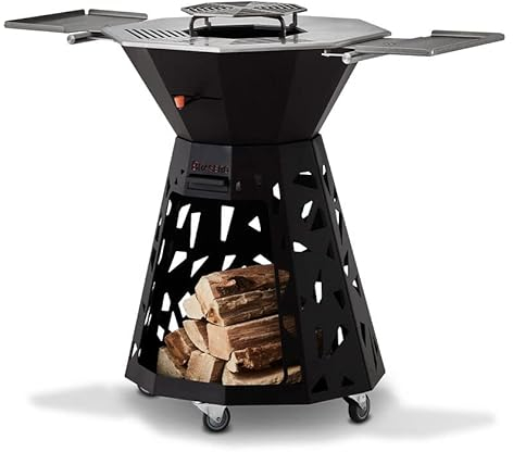 BRASERO - Le Design - Plancha, Barbecue à Bois - Surface de Cuisson de la plancha de 3126 cm2 - Surface de Cuisson Grill Central 796 cm2