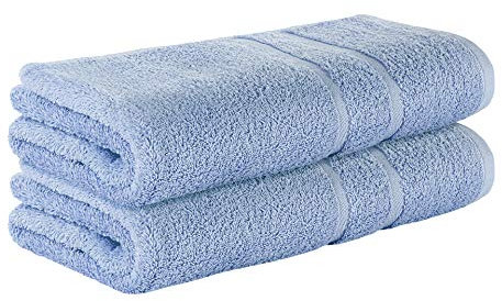 StickandShine 2er SET Premium Frottee Duschtuch 70x140 cm in hellblau in 500g/m² aus 100% Baumwolle