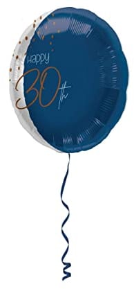 Folat 66730 Folienballon Elegant True Blue 30 Jahre - 45cm