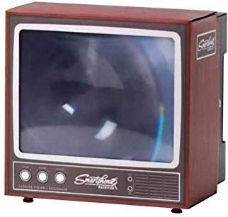 Yuanqu Phone Screen Amplifier Stand - 3D Phone Screen Magnifier Stereoscopic Amplifying DIY Phone Holder Stand Retro Mini Television for All Smart Phone Model