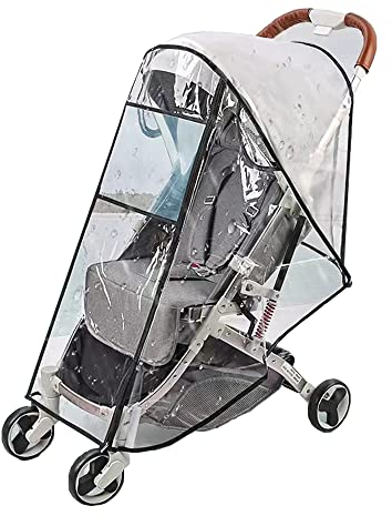 Universal Regenschutz für Kinderwagen Regenschutz Buggy mit vollständiger Frontöffnung Regenverdeck für buggy Upgrade Wasserdichtes großes Fenster mit Fenster und Doppel Reißverschluss zum Öffnen