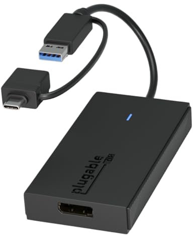 Plugable USB to DisplayPort Adapter. Connect one or more to any Mac or Windows System to add extra displays up to 1920x1080 60hz. USB C and A