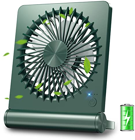 veakson Small Portable Desk Fan USB&Battery Operated, 3 Speeds 3000mAh Rechargeable Travel Fan with Max 24H Quiet Working, 220° Folding Mini Personal Table Fan for Home,Bedroom,Office,Outdoor,Camping
