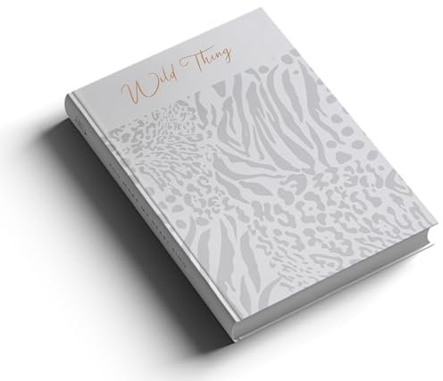 A5 white/grey hardback notebook with lined paper, bookmark ribbon, premium sustainably sourced paper, motivational song lyrics, perfect teacher gift (Wild Thing)