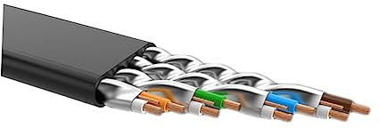OSALADI 10g Cables Categoría Cable Ethernet Plano Con Doble Blindaje y Malla De Para Enrutador De Computadora Lan