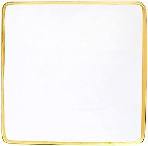 Gerrit Plato llano dorado con trazo blanco, plato llano para carne y pasta