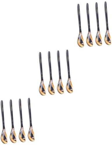 Cabilock 12 Stk Kaffeelöffel Aus Horn Mini- Honiglöffel Minilöffel Für Desserts Vorspeise Ochse Perlenlöffel Tonerde- Für Das Gesicht Verkostungslöffel Mischen Hörner Oliven