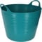Kerbl Trog FlexBag aquamarin (flexibler Futtertrog, Müslischüssel, Fassungsvermögen 28 Liter, Futtereimer mit zwei Griffen) 3228271
