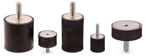 Gummipuffer Typ B M12 x 37/12 Ø75x25 mm, Silentblock, Schwingungsdämpfer, Gummi-Metall-Puffer, Anschlagpuffer, mittlere Härte