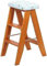 Tritthocker Klappstuhl für Trittleiter Hocker/Leiter mit 3 Stufen Treppenstuhl aus Holz Blumenschwamm Sitzfläche 150 kg Tritthocker (Größe: Natur)