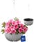 KONZEPT Blumenampel hängend außen und innen in Grau, Blumentopf 30cm Durchmesser, Hängetopf für Pflanzen aus Kunststoff