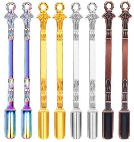 8Pcs Mini Spoon Keychain, Mini Necklace, Mini Metal Keychain, Metal Necklace Keychain, Small Keychain Necklace, Pendant Necklace, Mini Ring Keychain (Multicolor)