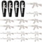 craspire 32 Stück/Box Gun Nail Charms 2 Stile 3D Y2K Luxus Strass Silber Nagel Edelsteine Set Metalllegierung Flach Gothic Vintage Punk Nieten Dekor Für Frauen Acryl Nagelkunst DIY Basteln Schmuck