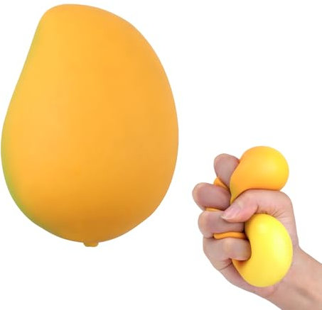 Anboor Mango Squishies Spielzeug, Simulation Stretchy Mango Stressbälle, Obst-Sensorikspielzeug zur Stressbewältigung