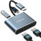 【4K Dual Monitor Adapter】 4-In-1 USB C to Dual HDMI Adapter with 100W PD Charging, USB 3.0, USB C Splitter Extended Display for iPhone 16/15 series, iPad Pro, MacBook, Dell XPS, Surface, Galaxy