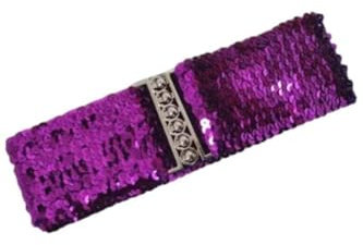 Ro Rox Ceinture élastique à paillettes - Ceinture scintillante pour robes et tenues, Violet, S-M
