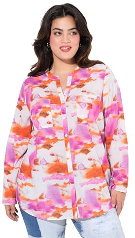 Angel of Style Damen große Größen Übergrößen Plus Size Bluse, Straight Fit, Batik-Druck, Pailletten 838925