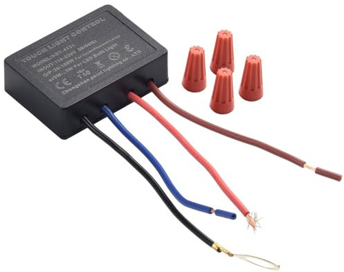 YdseozOA Juego de 2 interruptores táctiles para lámparas de mesa, 4 vías, sensor táctil, regulador de intensidad, con tapas de cable, para lámparas de mesa, lámparas de pie, lámparas de pared y