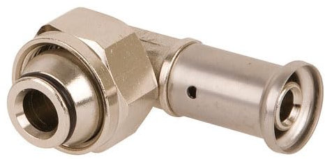 Henco - Raccord Multicouche à sertir HENCO - Coude multicouche laiton à sertir - Femelle écrou libre 3/4 EK- Ø16 x 2,0 - Henco